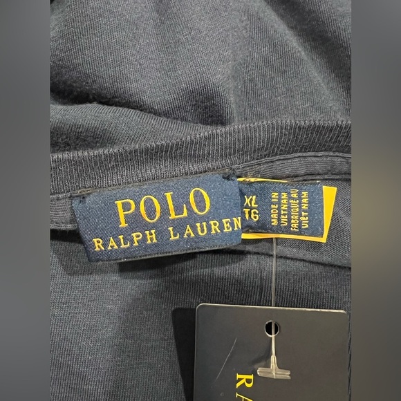 Polo Ralph Lauren Womens Wrap T-Shirt Dress Navy Blue Tie Up Cotton Size XL - Picture 9 of 11